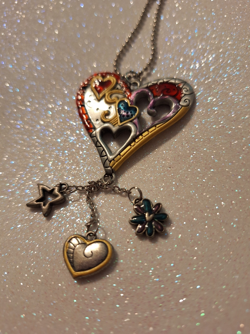 Ganz Multicolor Heart Love Friendship Family Charm Pendant Car Charm